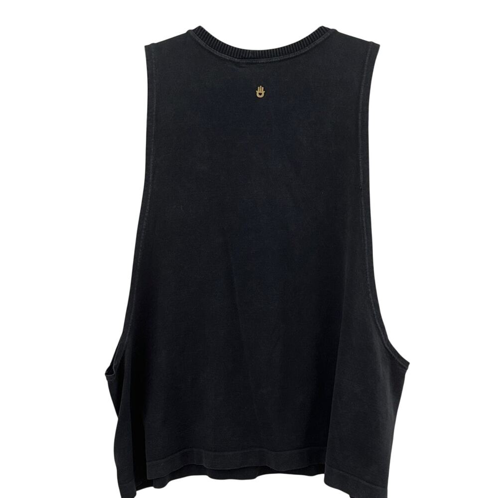 Spiritual Gangster Happy Muscle Tank Womens XS Charcoal